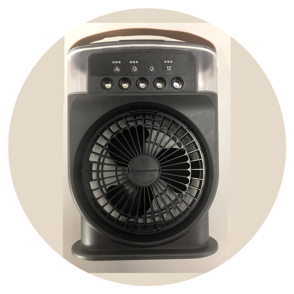 Usb Air Conditioner Cooling Fan With 5 Sprays 7 Color Light 600Ml Water Tank Mist Cooler Humidifiers