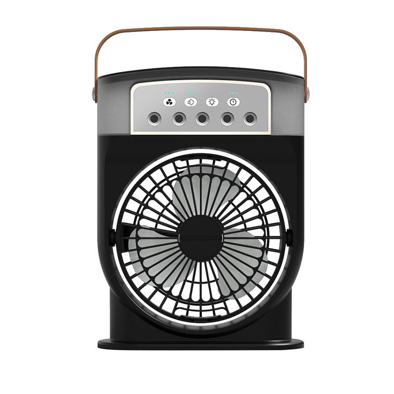 Usb Air Conditioner Cooling Fan With 5 Sprays 7 Color Light 600Ml Water Tank Mist Cooler Humidifiers