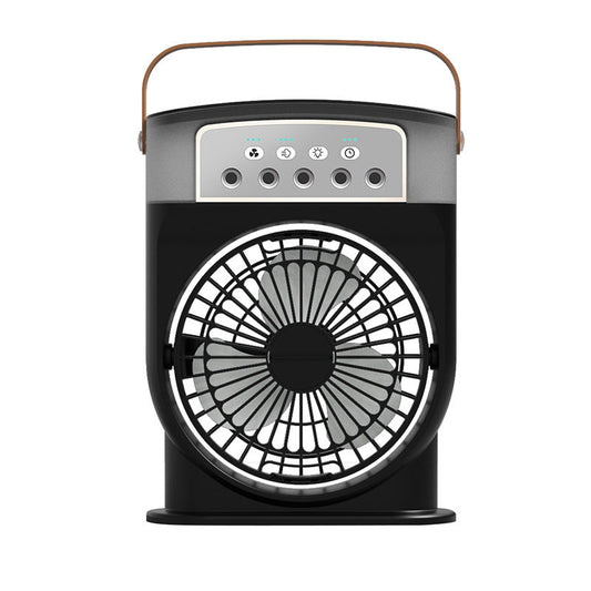 Usb Air Conditioner Cooling Fan With 5 Sprays 7 Color Light 600Ml Water Tank Mist Cooler Humidifiers