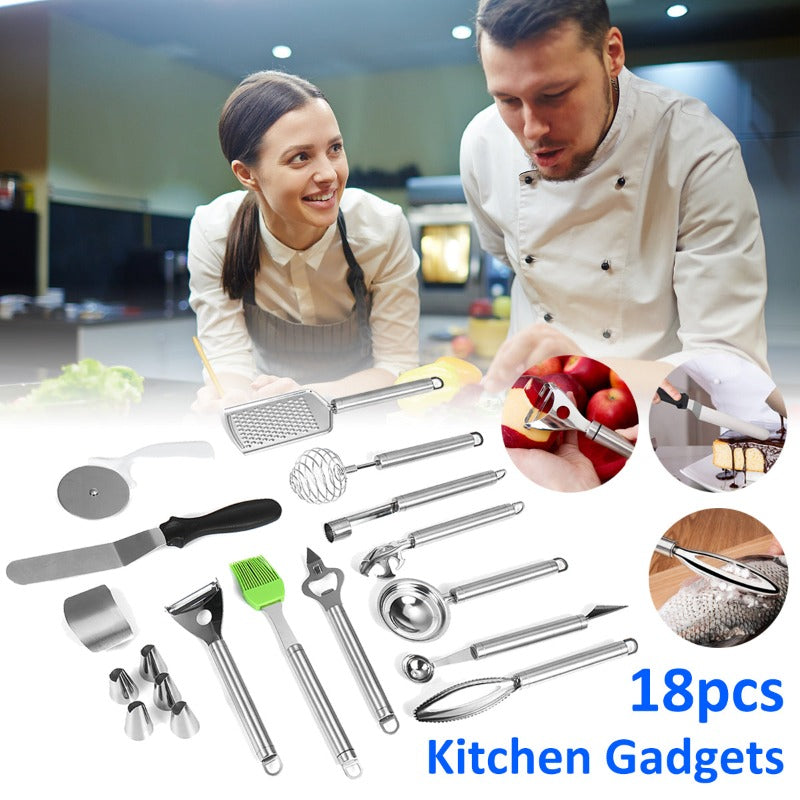 18Pcs Stainless Steel Kitchen Utensils Set