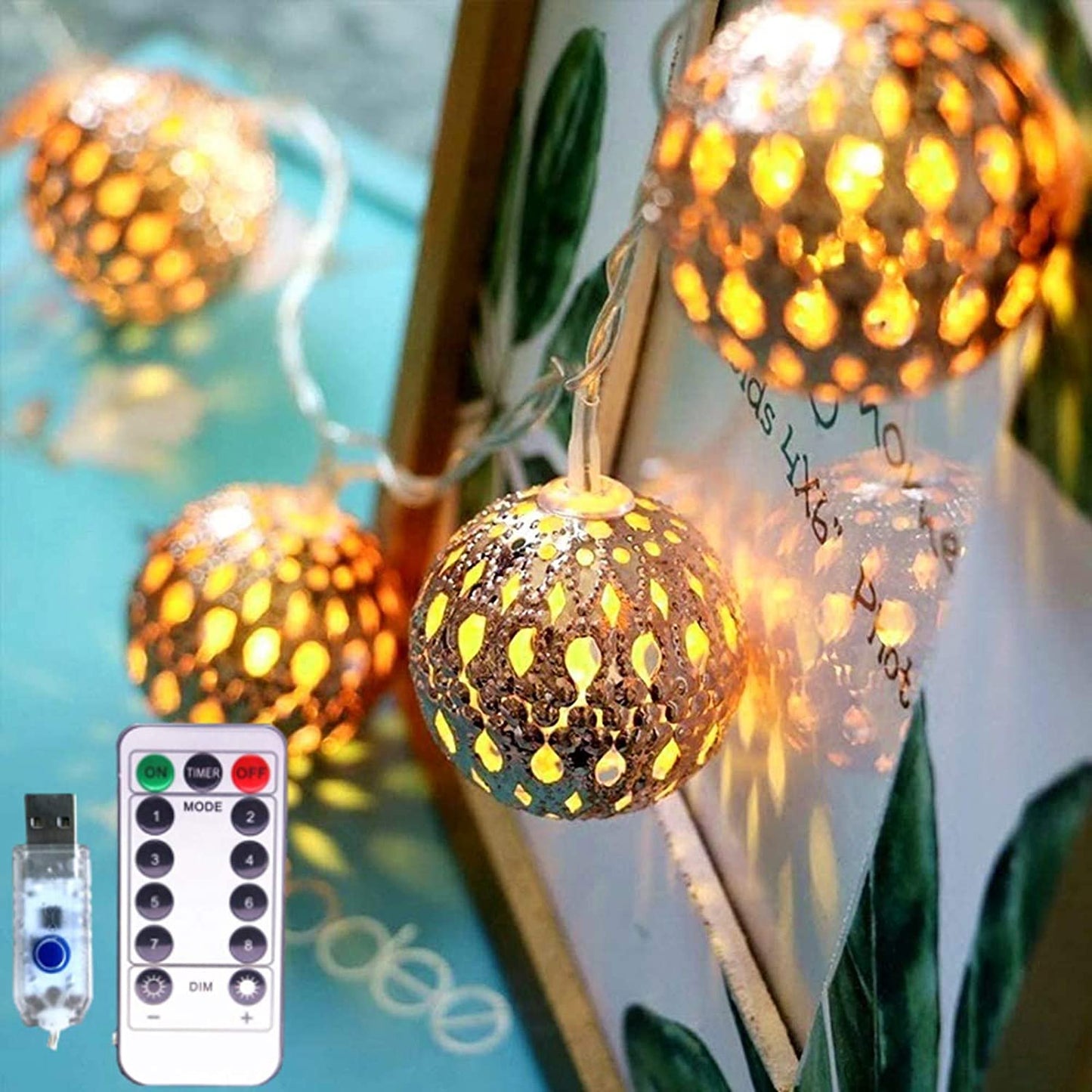 20 Led 3M Metal Ball String Lights Decorative Fairy
