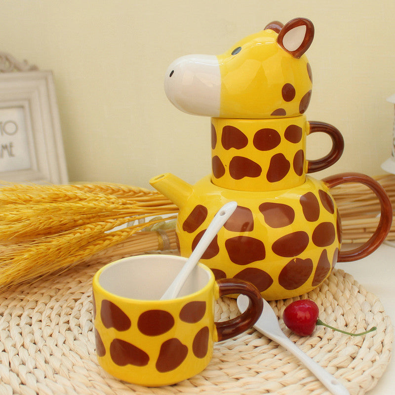 Creative Ceramic Giraffe Mug Set For Homeware Kitchenware Collectables