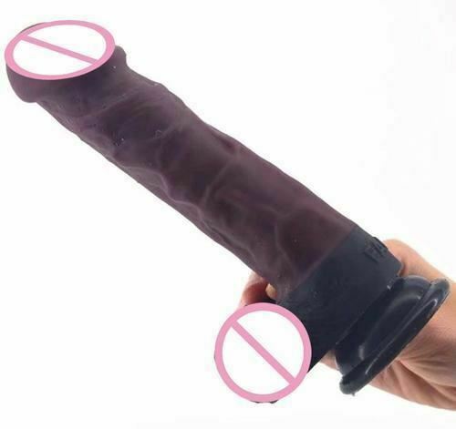 20Cm Silicone Realistic Dildo Butt Plug Anal Black