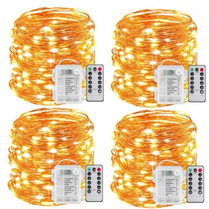 Fairy Lights Battery Operated String Remote Control Timer Twinkle 8Modes Muticolor 5M 50Led