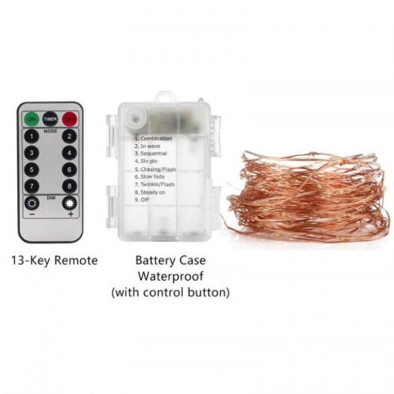 Fairy Lights Battery Operated String Remote Control Timer Twinkle 8Modes Muticolor 5M 50Led