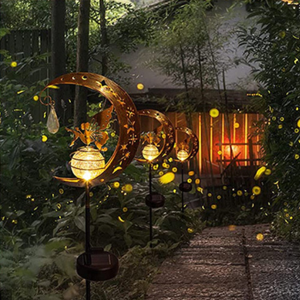 Fairy Solar Lamp With Moon Decorative Yard Outdoor Stake Lights For Lawn