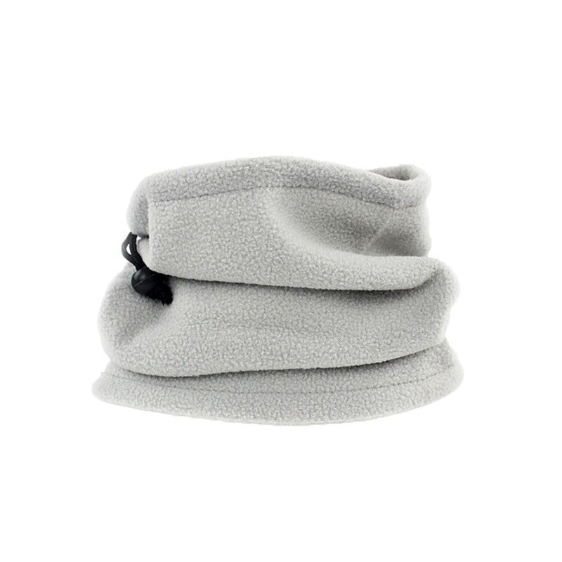 Fall Winter Unisex Polar Fleece Neck Warmer 3 In 1 Multifunctional Scarf Grey