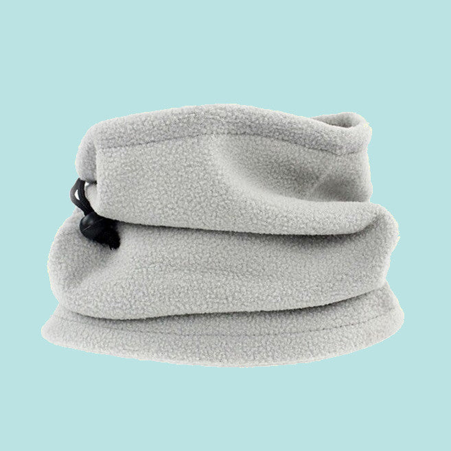 Fall Winter Unisex Polar Fleece Neck Warmer 3 In 1 Multifunctional Scarf Grey