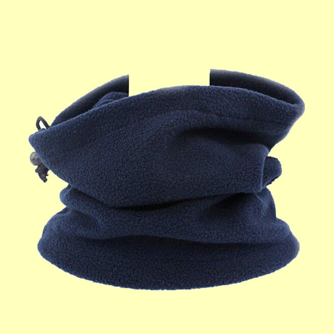 Fall Winter Unisex Polar Fleece Neck Warmer 3 In 1 Multifunctional Scarf Navy Blue