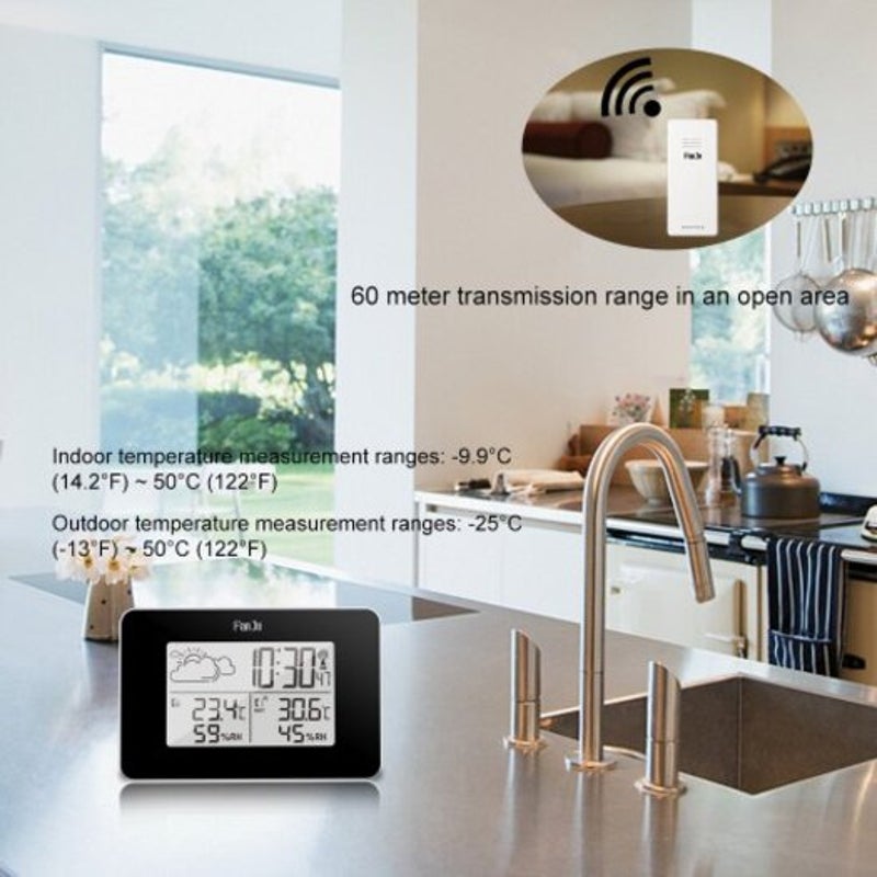 Fj3364 Weather Station Alarm Clock Monitor Temperature Humidity With Outdoor Sensor