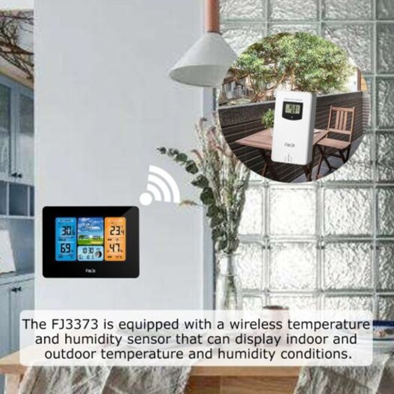 Fj3373b Wireless Weather Station Color Forecast With Temperature Humidity Outdoor Sensor