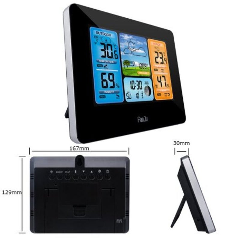 Fj3373b Wireless Weather Station Color Forecast With Temperature Humidity Outdoor Sensor