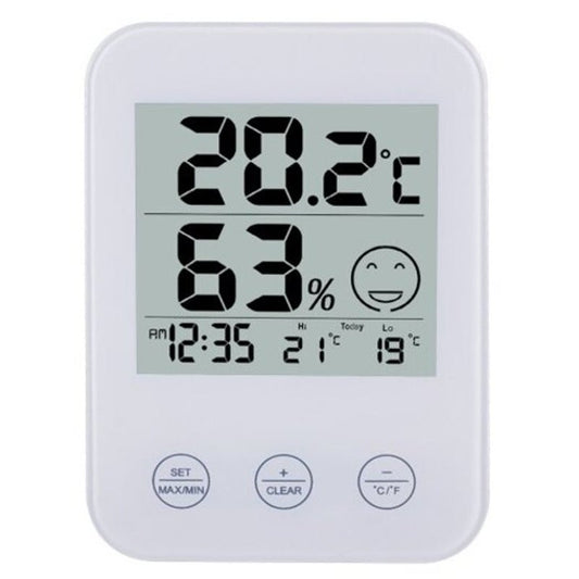 Fj718 Weather Station Digital Thermometer Hygrometer Clock With Temperature Humidity White