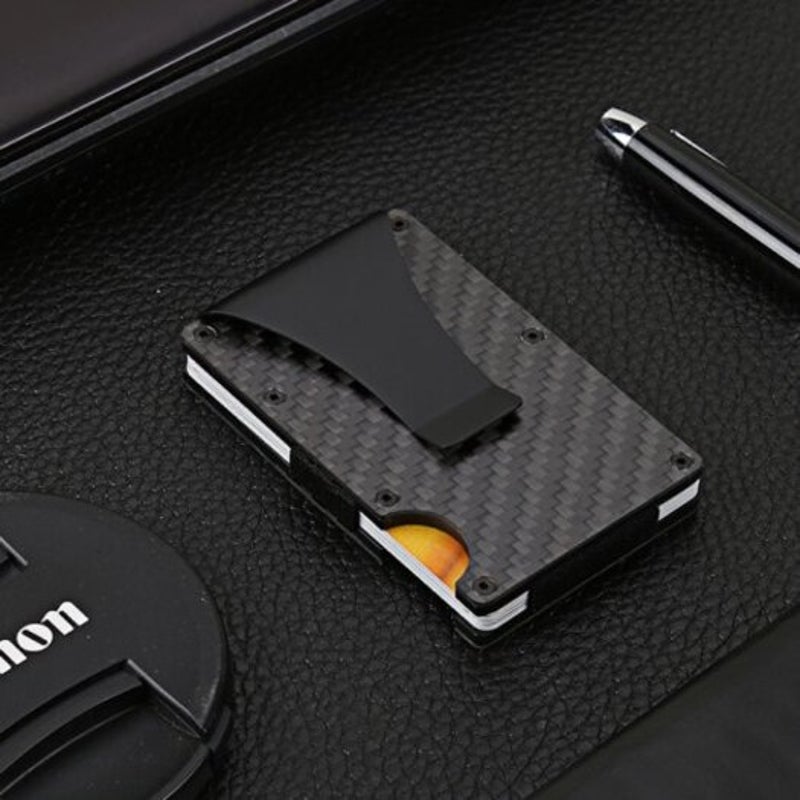 Fashion Carbon Fiber Card Bag Black