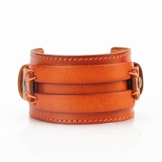 Veile Studios Fashion Jewelry Originality Men Hand Wear Rope Leather Bracelet Orange