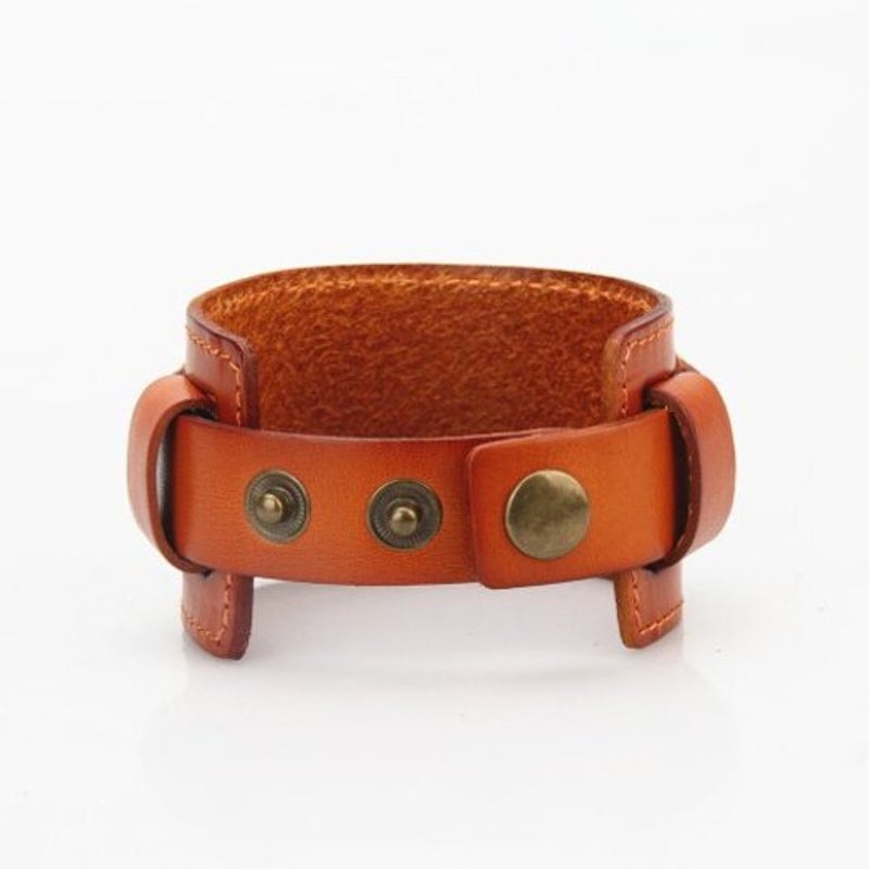 Veile Studios Fashion Jewelry Originality Men Hand Wear Rope Leather Bracelet Orange
