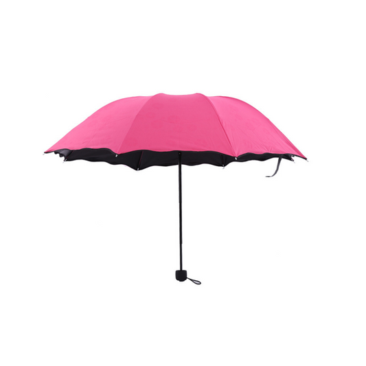 Fashion Printed Auto Foldable Sun Rain Anti Uv Umbrella Rose Red