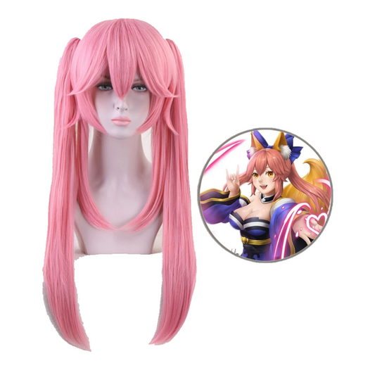 Fate / Grand Order Cosplay Wig Tamamo No Mae Anime Pink Hair Costume
