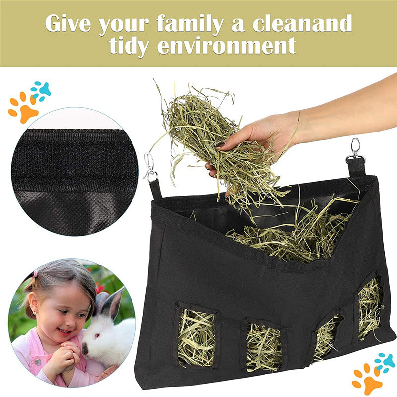 1 Sets of 1 Sets Of Hanging Hay Storage Feeder Bag For Guinea Pigs Rabbits Hamsters
