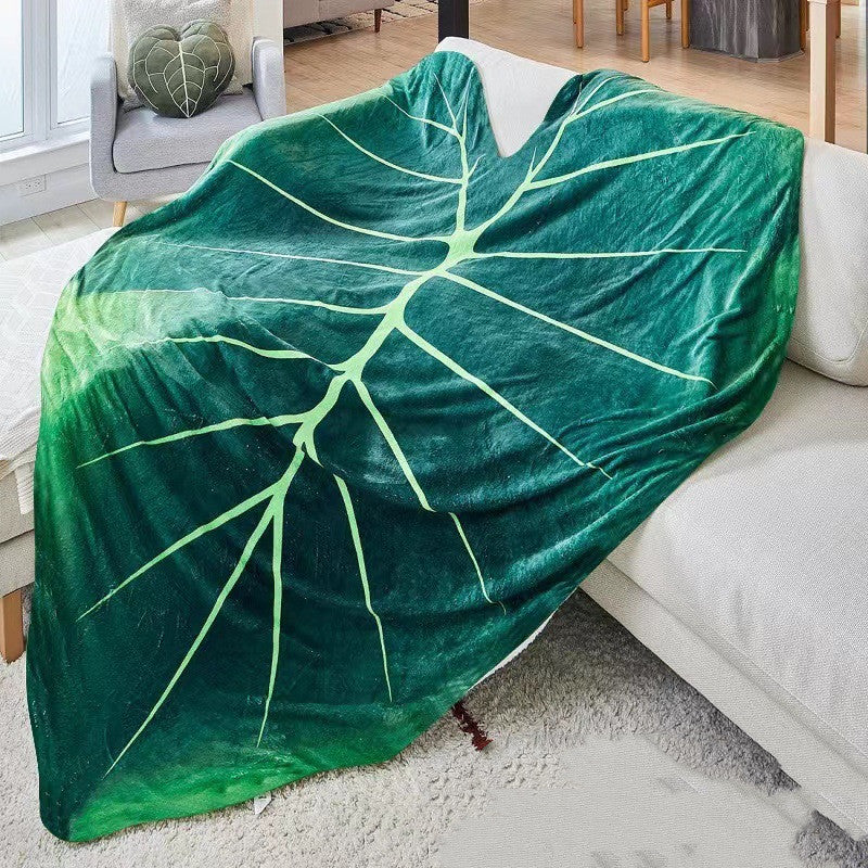 Super Soft Leaf Philodendron Printed Green Leaves Giant Flannel Blanket