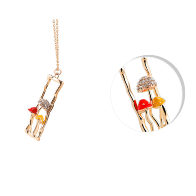 Veile Studios Cute Mushroom Pendant Necklace Jewellery