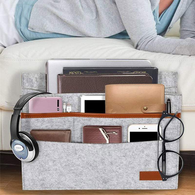 Storage Boxes Felt Bedside Table Bag Organiser Multi Pocket Organisation