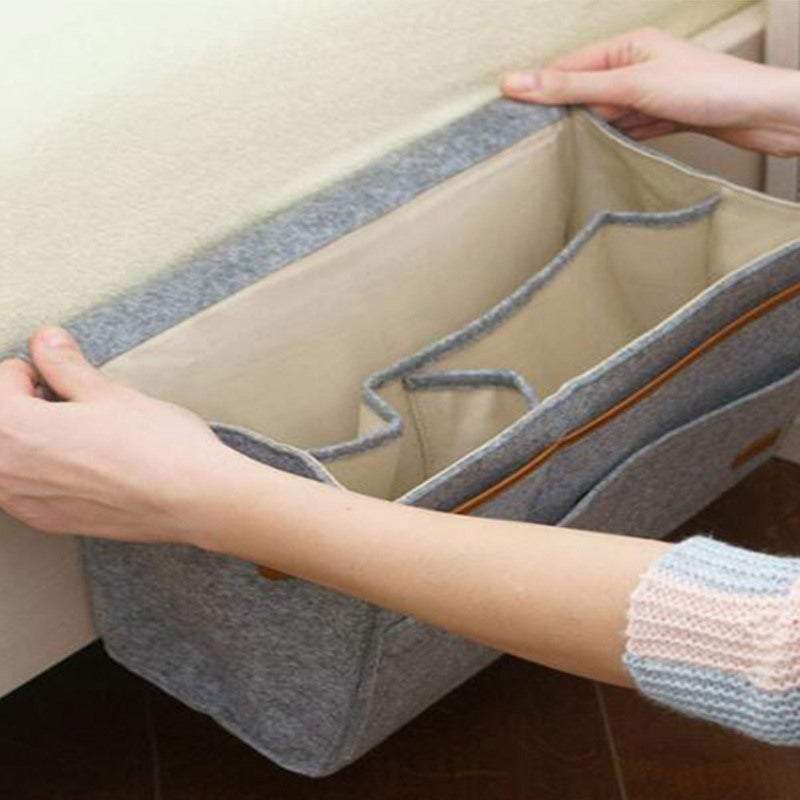 Storage Boxes Felt Bedside Table Bag Organiser Multi Pocket Organisation