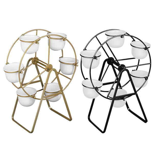 Ferris Wheel Flower Pot Stand With 6 Succulent Plant Pots
