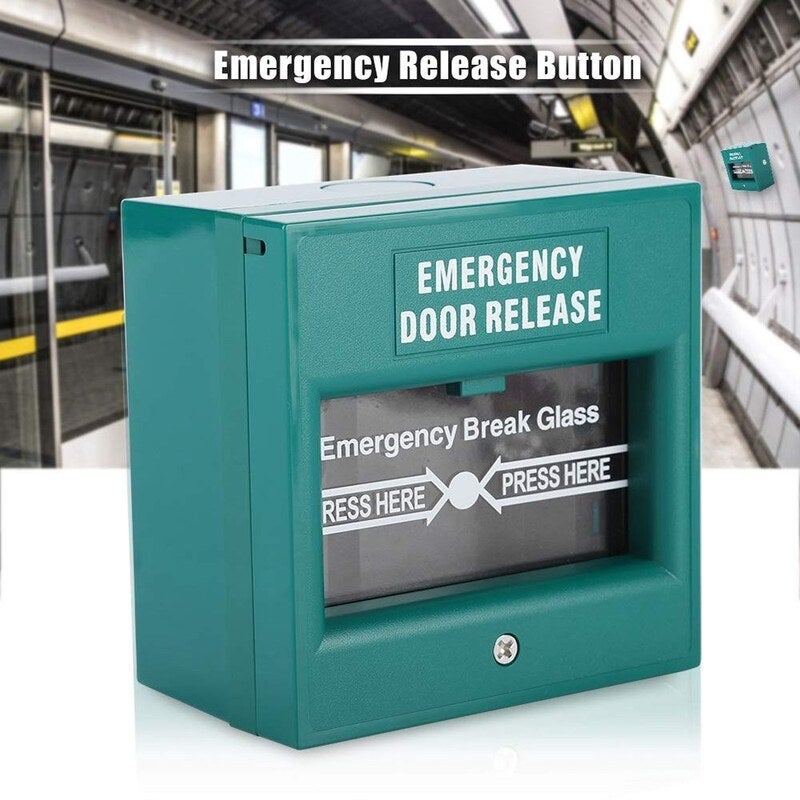 Fire Alarm Swtich Break Glass Exit Release Switch Green
