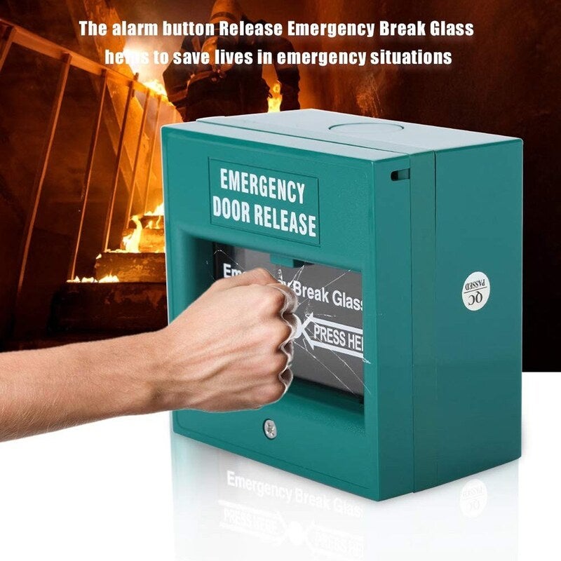 Fire Alarm Swtich Break Glass Exit Release Switch Green