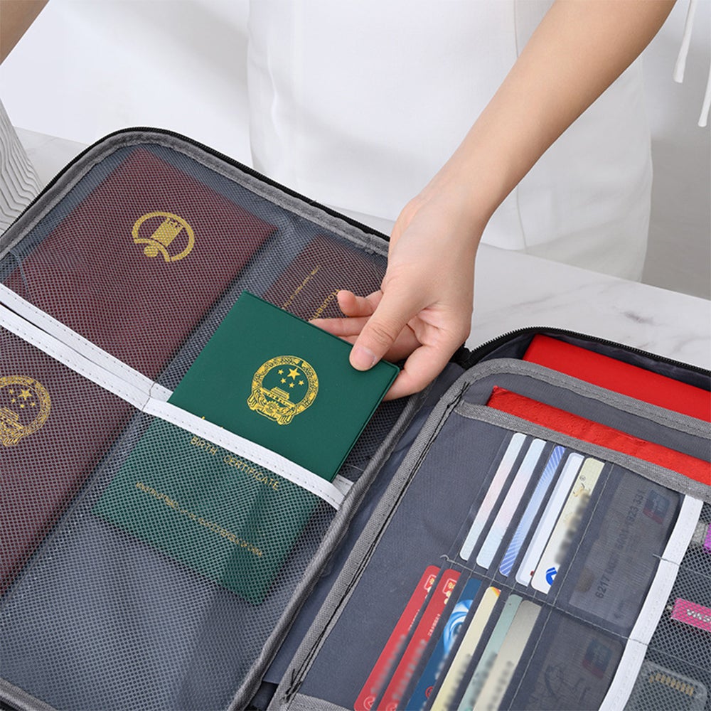 Fireproof Document Bag With Lock Important Organizer Holder Waterproof Portable File Storage Box
