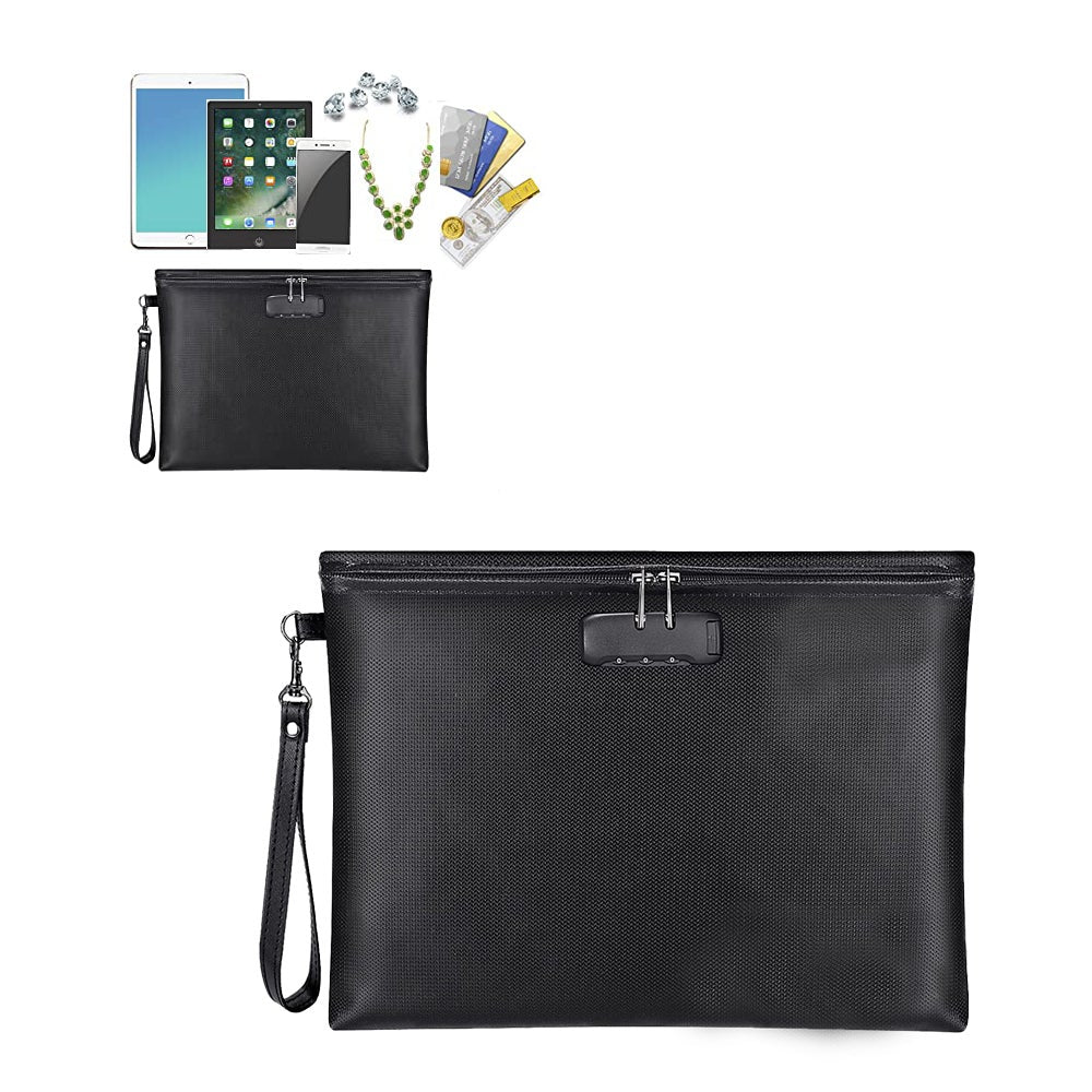 Fireproof Document Bag With Lock File Organizer Bags
