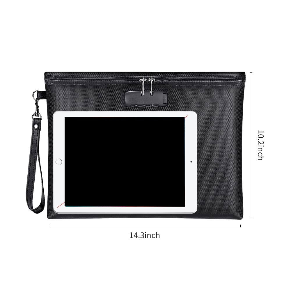 Fireproof Document Bag With Lock File Organizer Bags