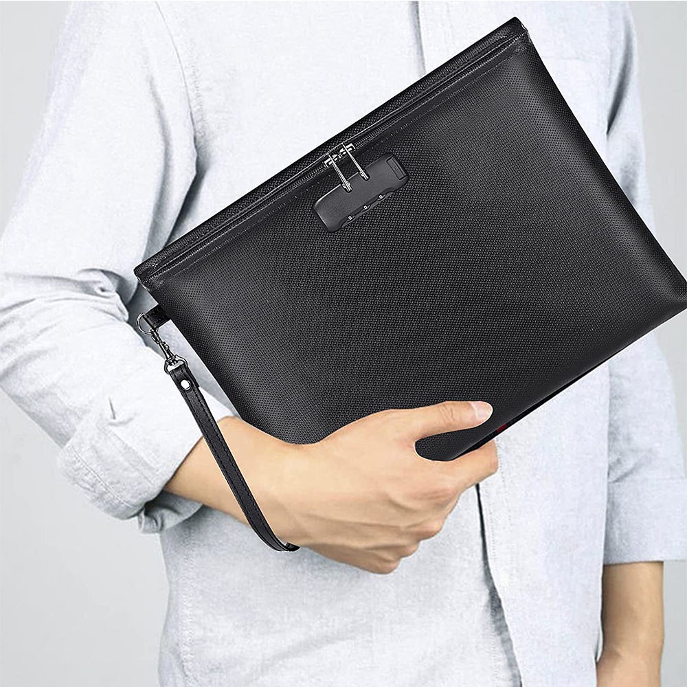 Fireproof Document Bag With Lock File Organizer Bags