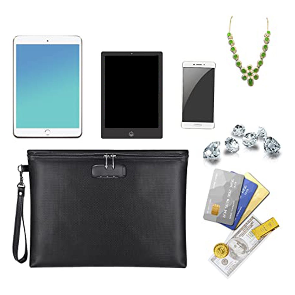 Fireproof Document Bag With Lock File Organizer Bags