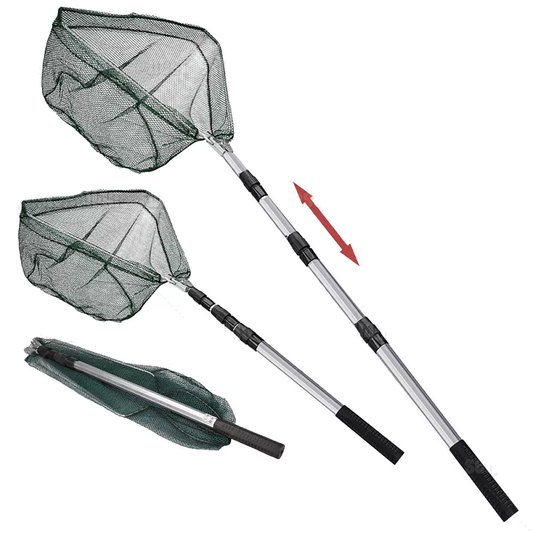 Fishing Net Landing Mesh Catch Tool Telescopic Pole Folding Handle Foldable