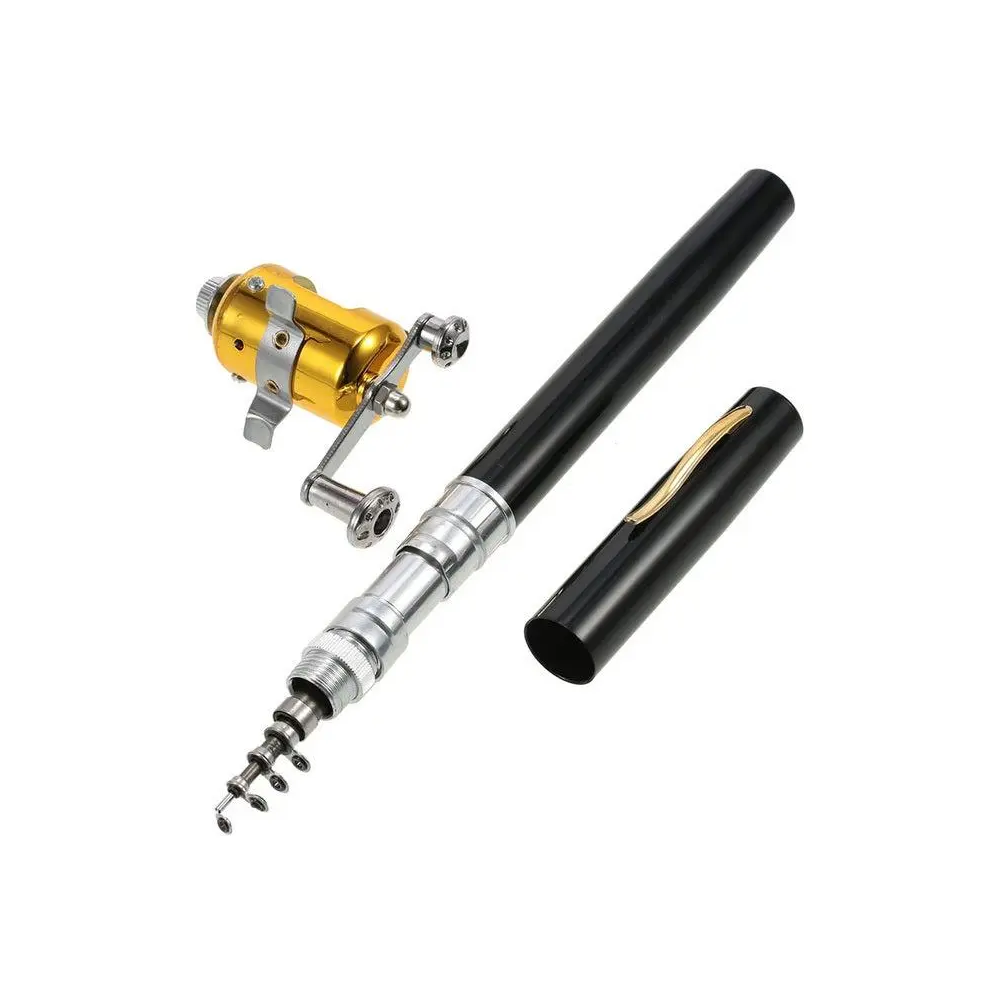 Fishing Rod Reel Combo Kit Set Mini Telescopic Portable Pocket Pen Pole Aluminum Alloy Accessories