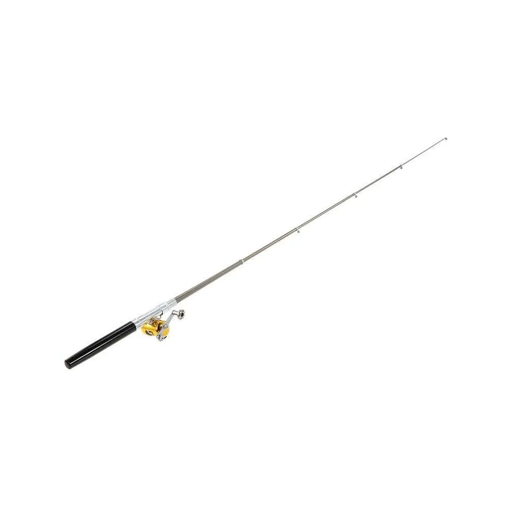 Fishing Rod Reel Combo Kit Set Mini Telescopic Portable Pocket Pen Pole Aluminum Alloy Accessories