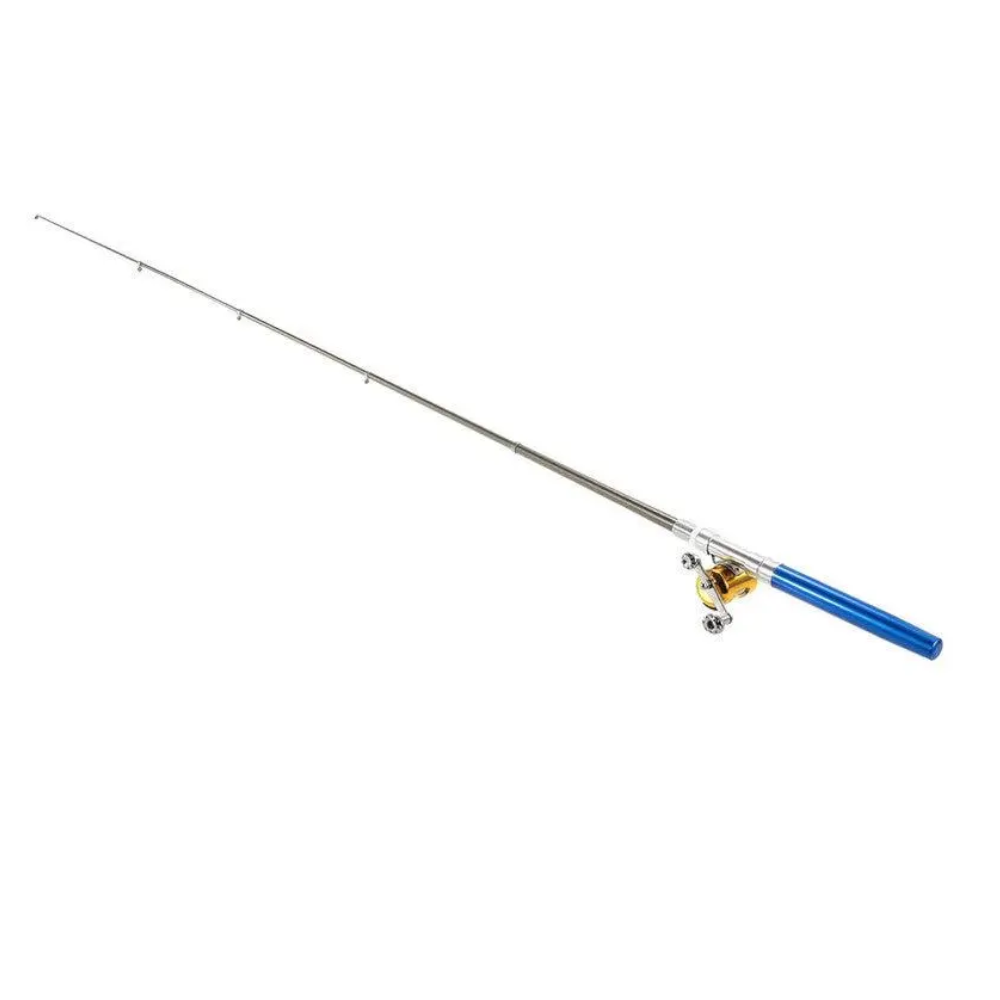 Fishing Rod Reel Combo Kit Set Mini Telescopic Portable Pocket Pen Pole Aluminum Alloy Accessories
