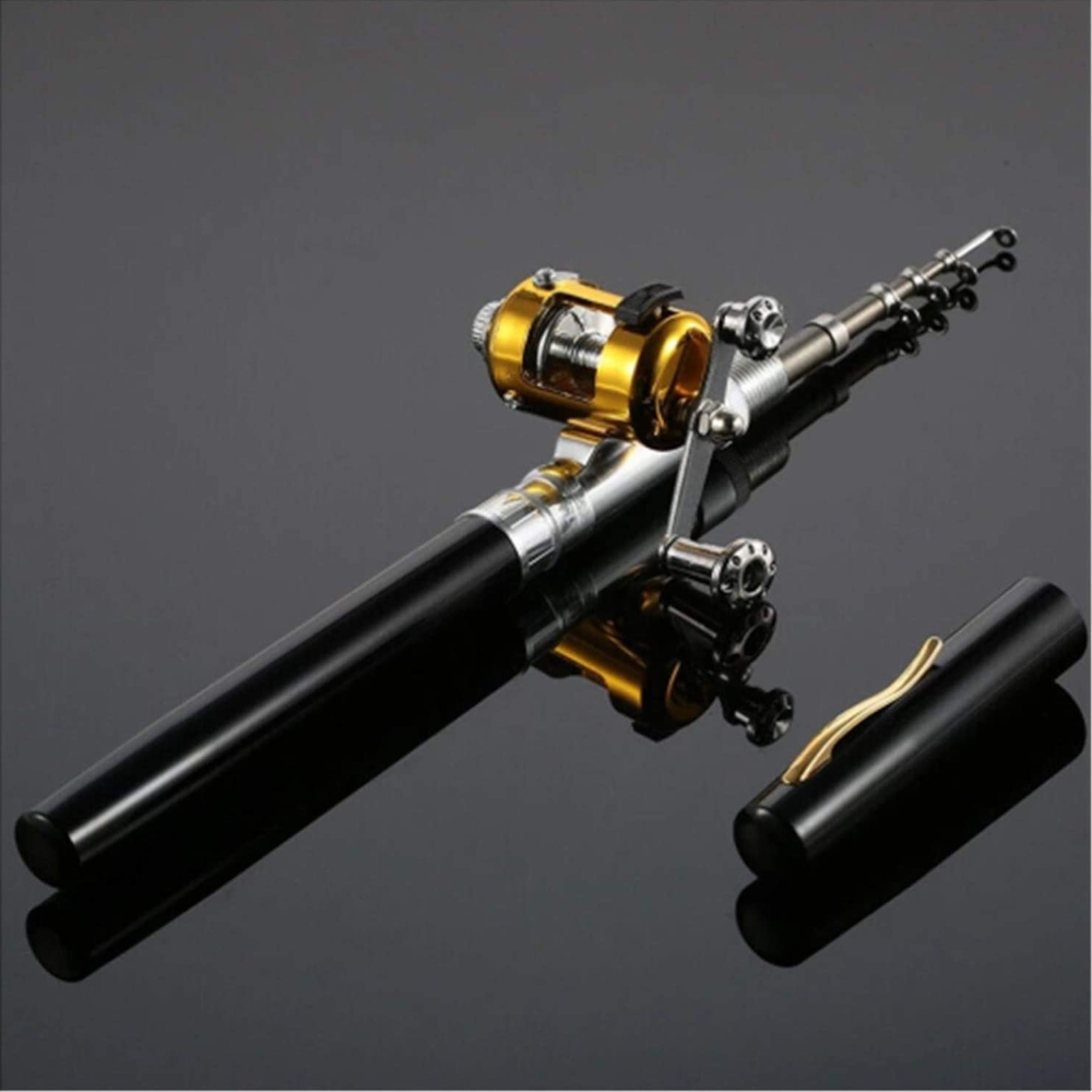 Fishing Rod Reel Combo Kit Set Mini Telescopic Portable Pocket Pen Pole Aluminum Alloy Accessories