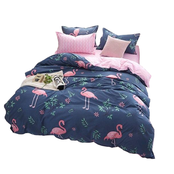 Flamingo Quilt / Duvet Cover Set King Queen Double Size Bed Doona