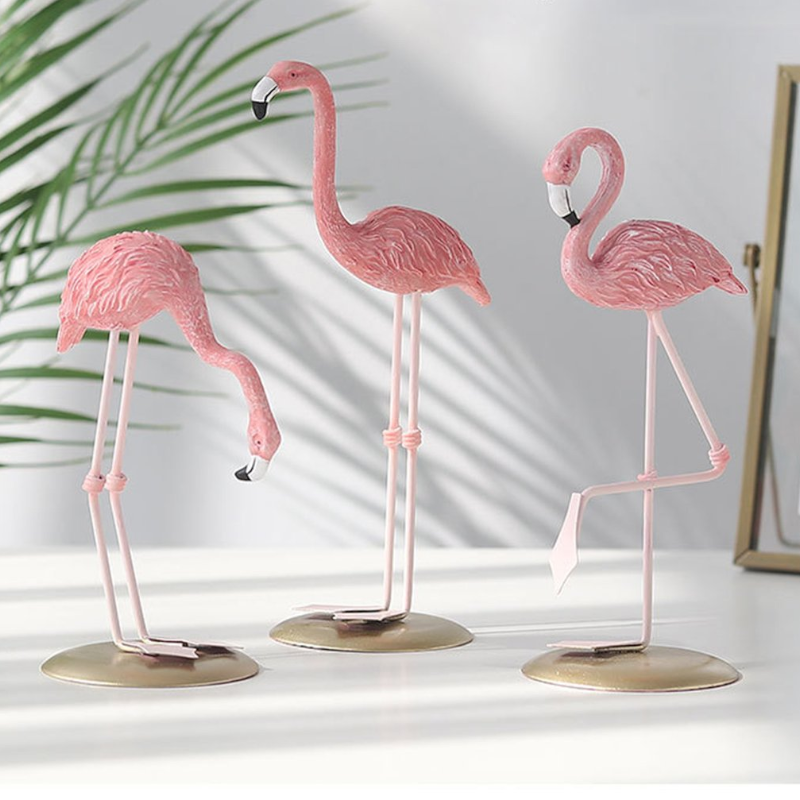 Flamingo Ornament Living Room Garden Decoration Pink Statue Figurine