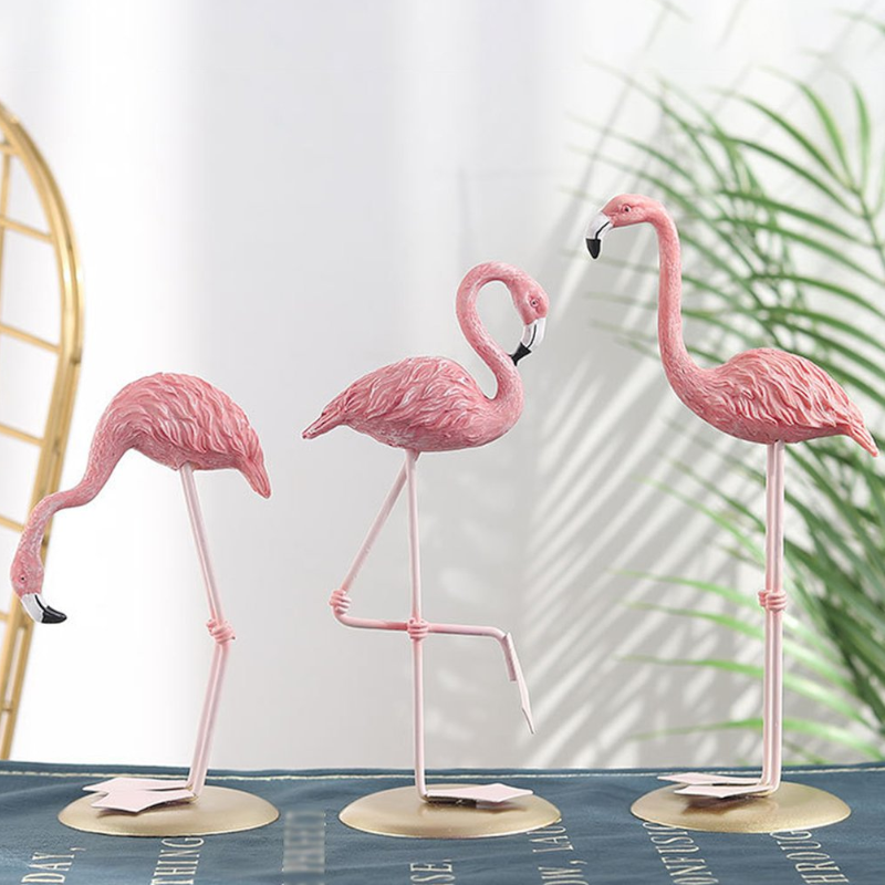 Flamingo Ornament Living Room Garden Decoration Pink Statue Figurine