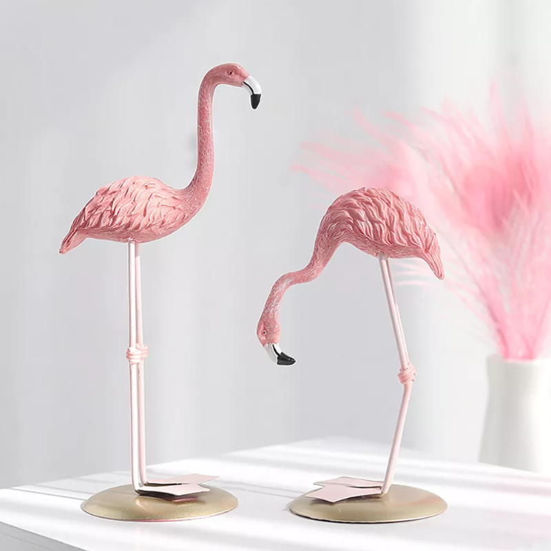 Flamingo Ornament Living Room Garden Decoration Pink Statue Figurine
