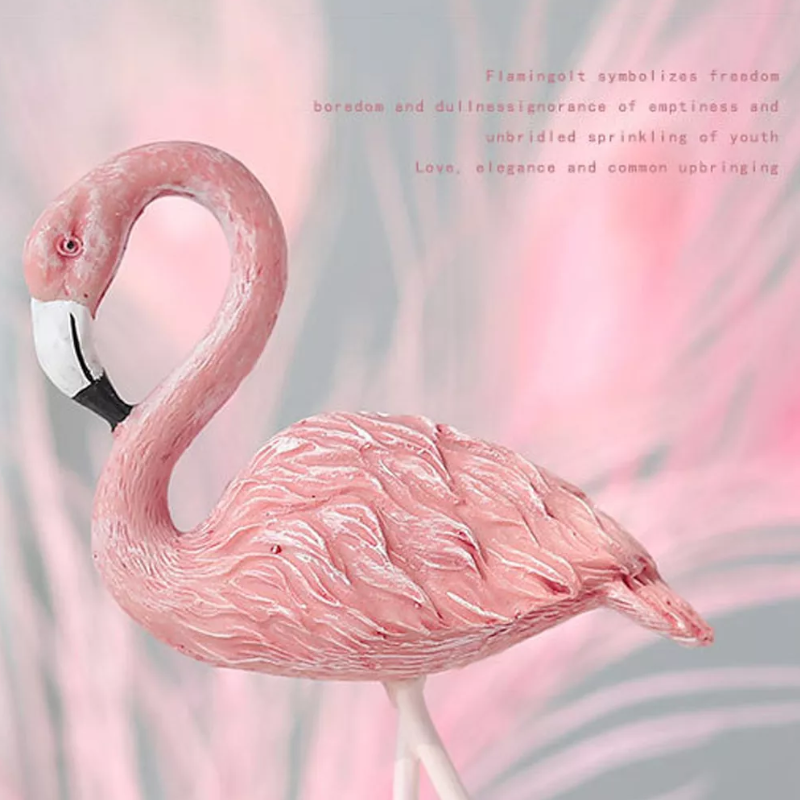 Flamingo Ornament Living Room Garden Decoration Pink Statue Figurine