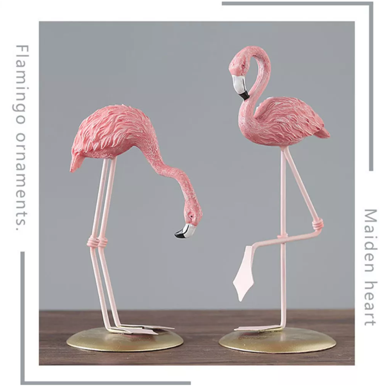 Flamingo Ornament Living Room Garden Decoration Pink Statue Figurine