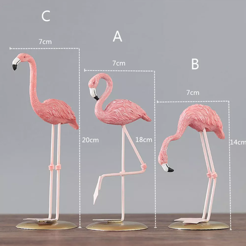Flamingo Ornament Living Room Garden Decoration Pink Statue Figurine