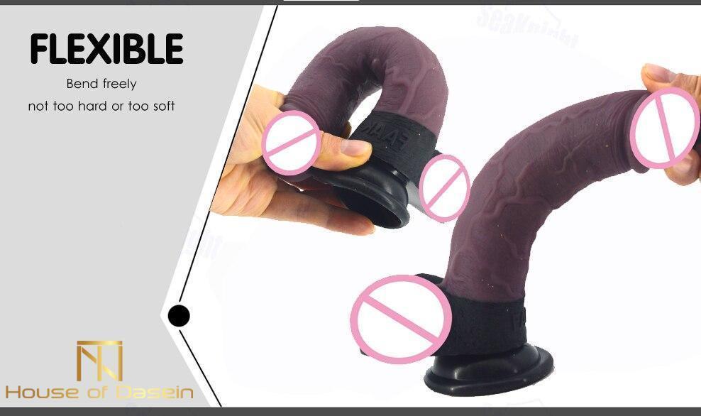 23Cm Silicone Realistic Dildo Butt Plug Anal Pink