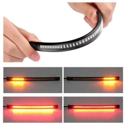 Flexible 48 Led Smd 2835 3014 Motorcycle Rear Tail Brake Stop Turn Signal Light Strip Universal