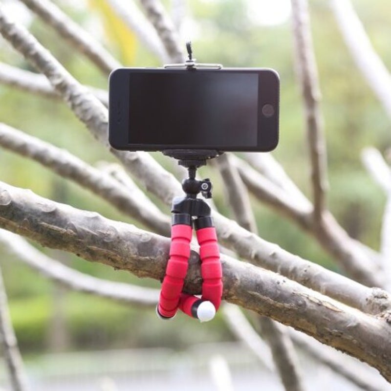 Flexible Mini Octopus Selfie Stick Tripod Smart Phone Stabilizer Bracket Holder Mount Red